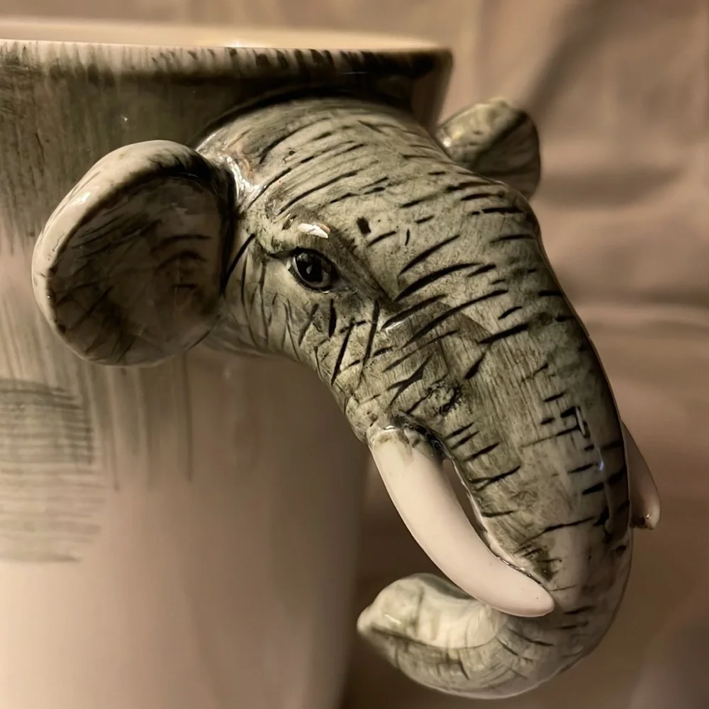 Elephant mug-hand painted for pier 1